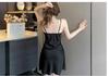 Ice Silk Lace-Trimmed Nightgown for Women with Chest Pads - Sexy Summer Camisole Sleepwear