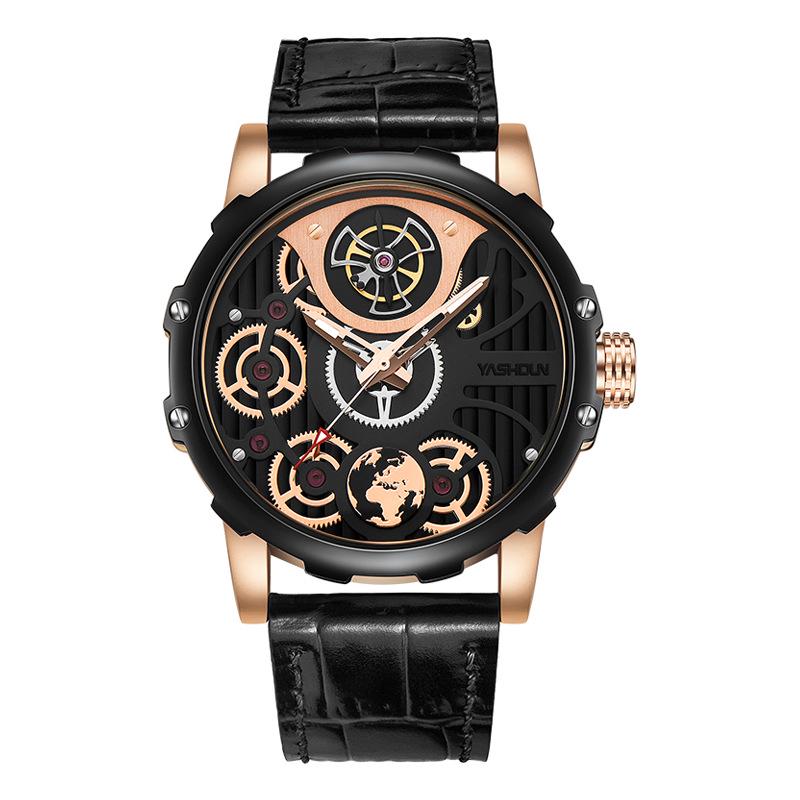 Luminous Waterproof Quartz Men s Watch - Personalized Trendy Time Flies Design