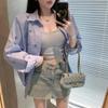Loose Lazy Style Bow Printing Long-sleeved Shirt Women's Spring and Summer New Design Sense Casual Sunscreen Shirt Top