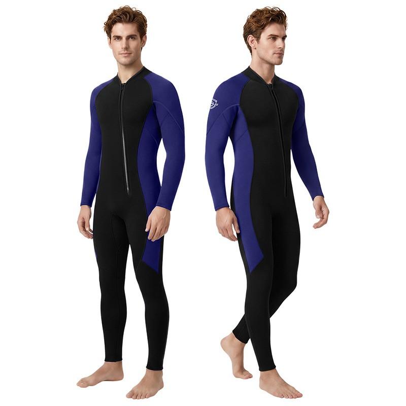 Mens 3mm Full Body Wetsuit With Front Zip Long Sleeve Diving Snorkeling Surfing Warmth Protection