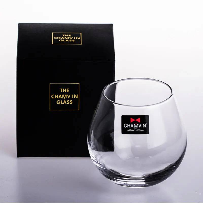 Slow Roll Spherical Whisky Rock Glass Match Wooden Pallet Roly-Poly Design Taste Creative Brandy Snifters Whisky Tumbler Holder