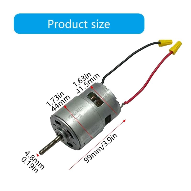 755 Motor Replacement Part for Brush Cutter Service, 21V Motor Unit With 99 mm Body and Ready Cable Ends for Cutter Maintenance and Repair Tasks