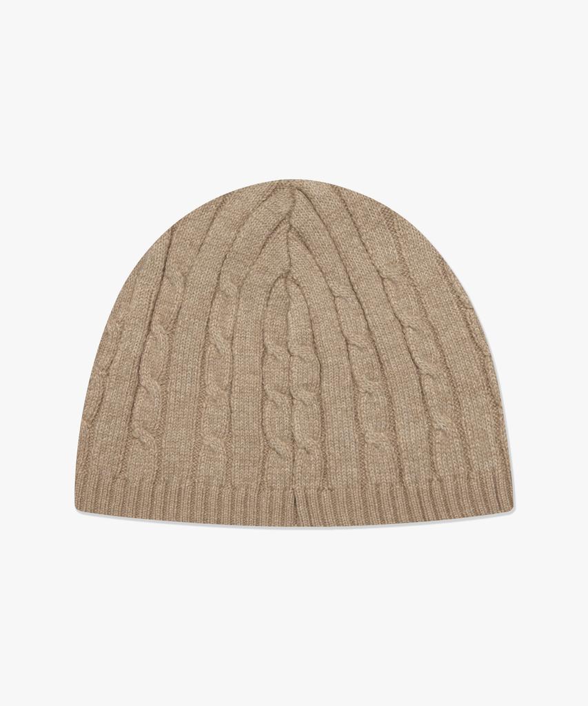 LMC Emb Bear Cable Knit Beanie Beige