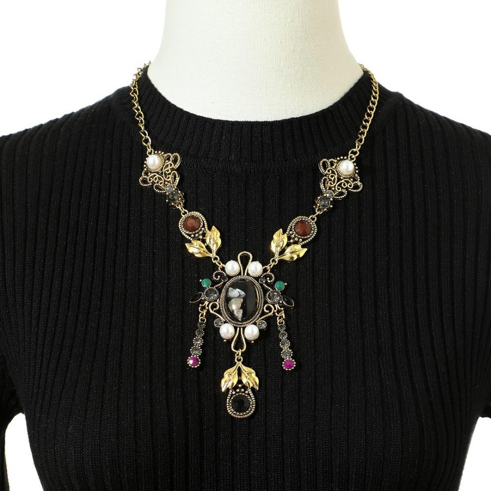 Pearl Ethnic Tassel Necklace Bohemia Rhinestone Necklace Women Ethnic Style Forehead Chain  Girls