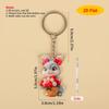 Cute Cartoon Easter Rabbit Pendant Keychain Unique Dressed Rabbit 2D Flat Acrylic Hanging Charm Bag Decors