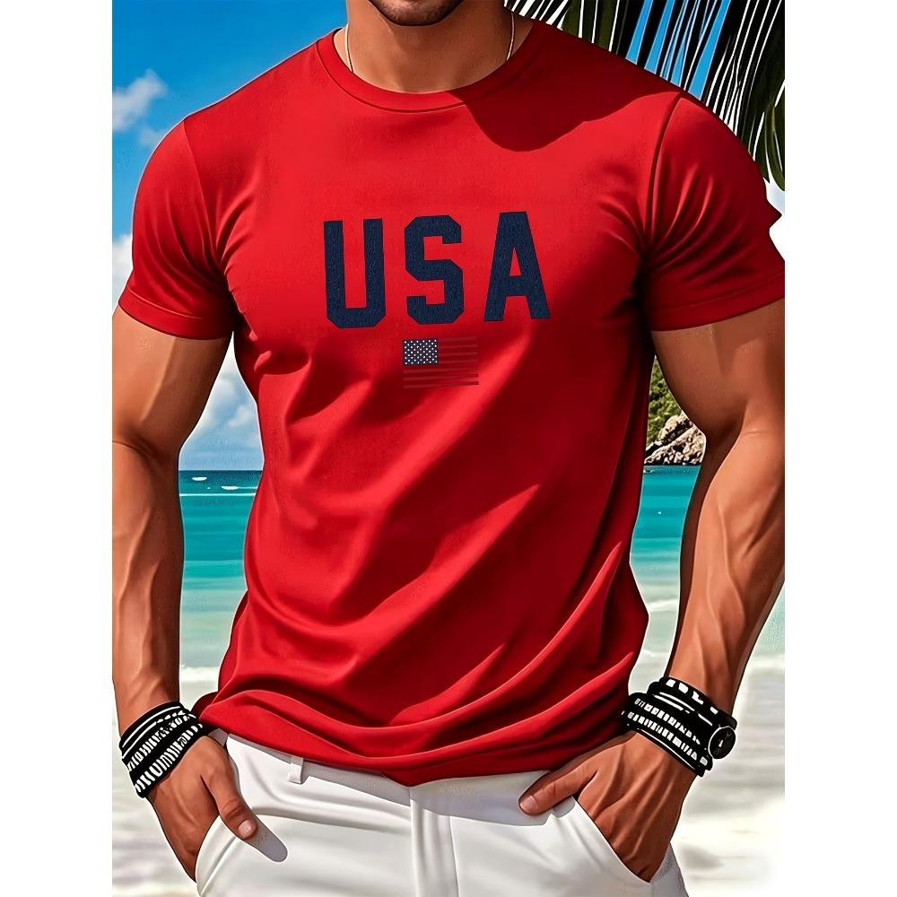 Men's Loose-Fit Crew Neck T-Shirt Suitable for Summer