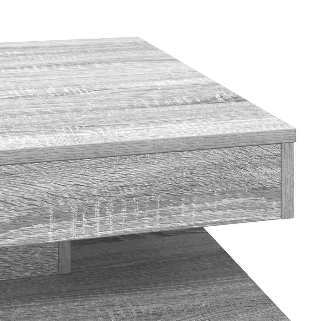 Rotating Coffee Table 360 degrees Swivel Grey Sonoma 70 x 70 x 34.5 cm