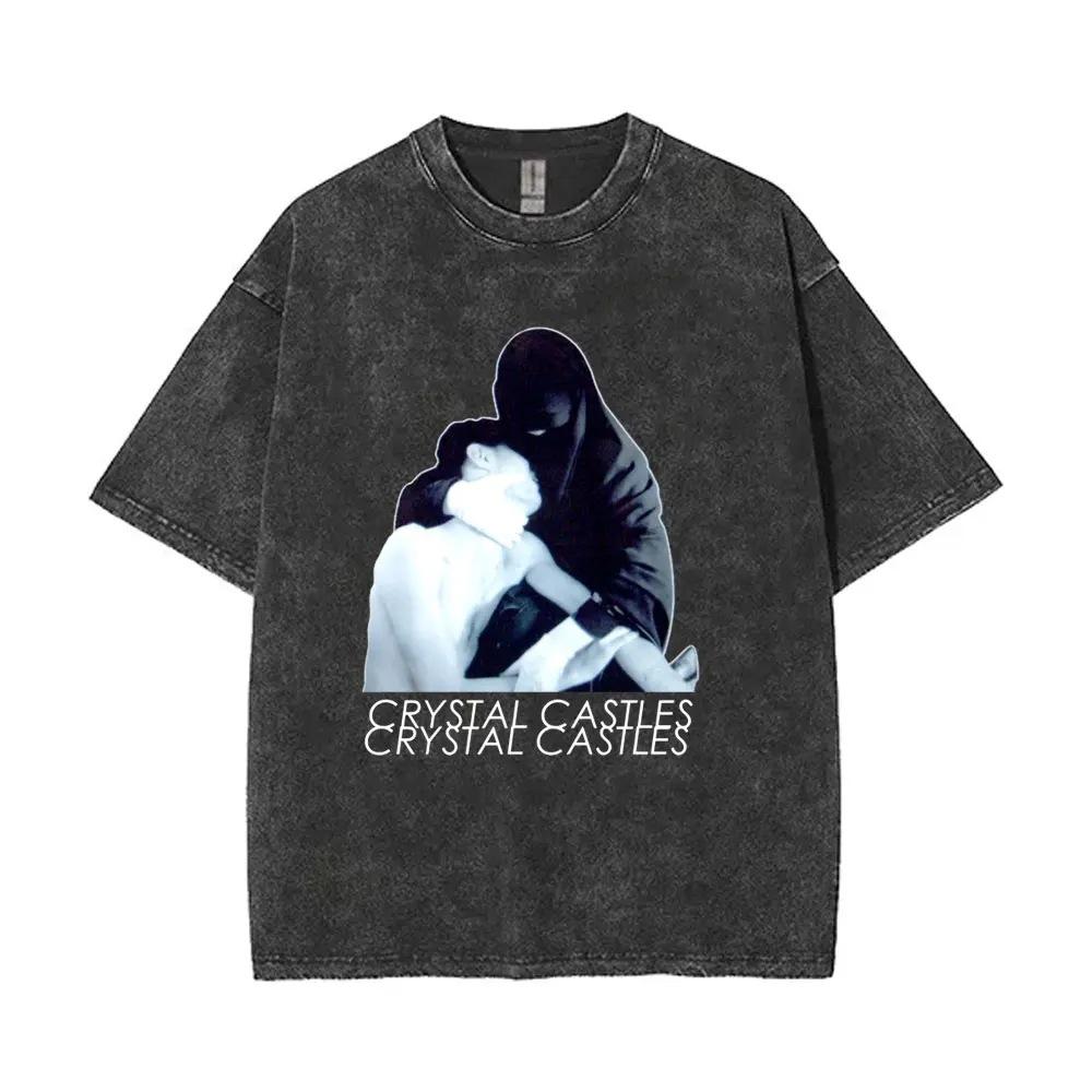Double-Sided T-Shirt Men S Castle Cotton Album Punk T-Shirt Ii Music Gothic Flower T-Shirt Men S Vintage Crystal Printed Water S