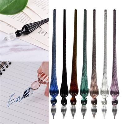 1PC Handmade Calligraphy Dipping Writing Painting Supplies Filling Ink Glass Dip Pen Fountain Pen