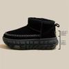 Fleece Thickened Tire Sole Snow Boots New Short Tube Warm and Heightened Thick-soled Cotton Shoes