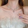 Light luxury diamond-encrusted water drop necklace, fashionable personality, heavy industry neck chain, bridal evening dress, high-end accessories