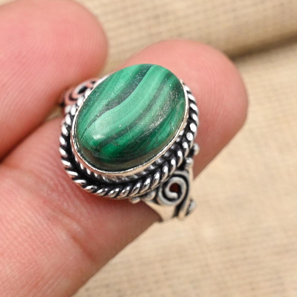 Malachite Gemstone Handmade 925 Solid Sterling Silver Jewelry For Wedding Gift