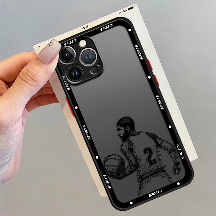 Funda Back Phone Cover Case for iPhone 17 Pro Max 11 Air 16 Plus 14 XS XR 7 8 SE 15 12 13 Mini Cartoon Basketball Star Sports