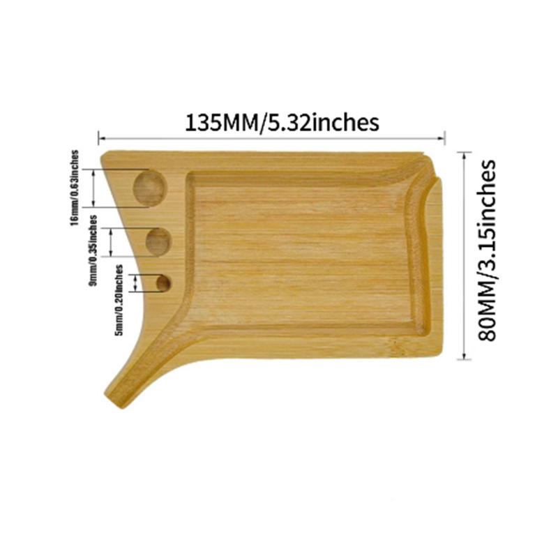 3 ks Dřevěné Bambusové Podnosy Balení papírků na balení s Držákem na Štětce Talíř na Večeři Servírovací Stolní Talíř Úložný Podnos