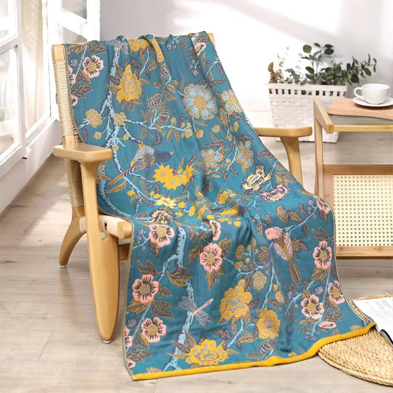 Buntes 5-lagiges Gaze-Badetuch, wasserabsorbierend, Badetuch für Paare zu Hause, Badetuch für alle vier Jahreszeiten, geeignet für das Badezimmer