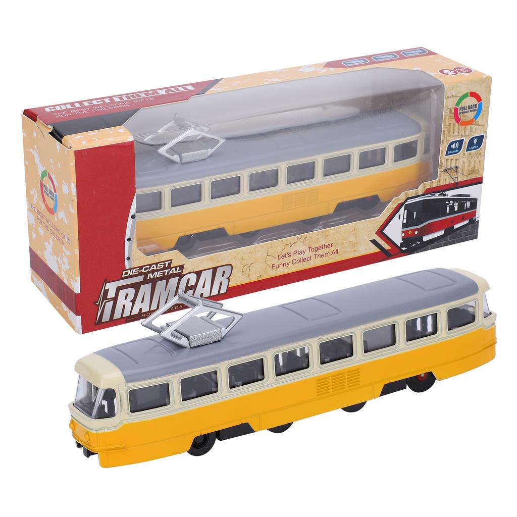 1:90 Dětské natahovací auto Hračka Děti Slitina Simulační model auta Dekorace se zvukem a světlem(Žlutá )