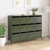 VidaXL Buffet vert olive 135x39x103,5 cm acier laminé à froid, meuble de rangement, meuble de rangement de cuisine, meuble 3307177
