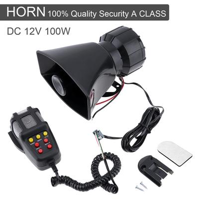 100W 7 Sounds Motorcycle Car Loud Speaker Electronic Warning Siren Horn Alarm Firemen Ambulance Loudspeaker with MIC