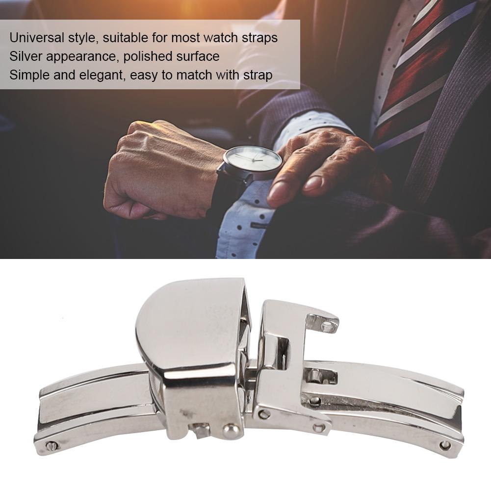 Stainless Steel Wear Resistant Watchband Buckle Watch Strap Clasp Replacement Accessory(14MM )