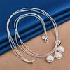 Charm 925 Sterling Silver Exquisite Rose Flower Pendant Necklace Women Fashion Party Wedding Gift Jewelry