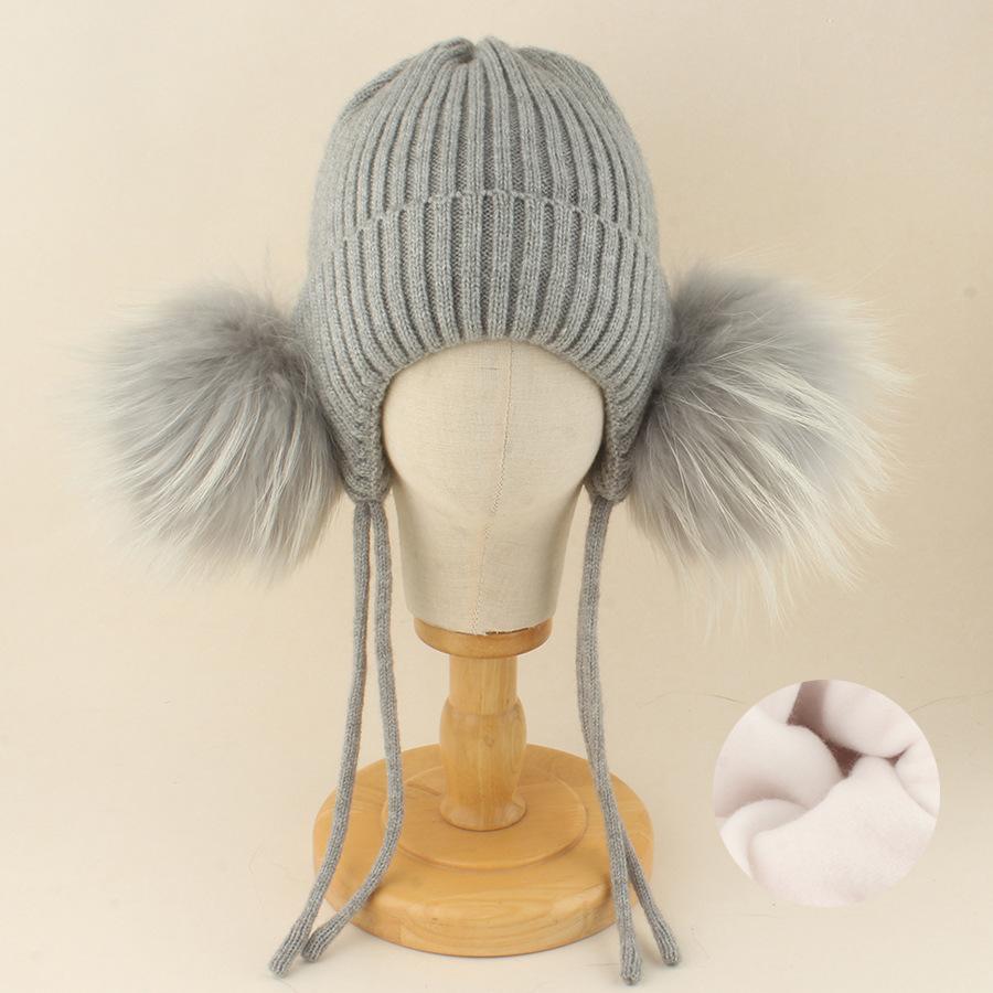 Kids Winter Warm Knitted Set Pom‑pom Hat Scarf Gloves 3‑Pcs Set Or Single Beanie Hat Windproof Ear Protection For Boys Girls Cold Weather Outdoor