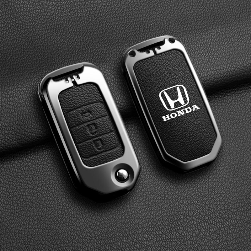 

Metal Car Smart Remote Key Fob Case Cover For Honda Civic Accord City Odyssey CR-V XR-V HR-V Vezel Jade Jazz Crider Accessories