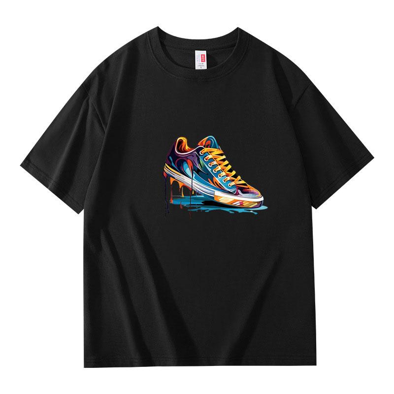 Summer Best Selling Men's 100% Cotton T Shirt Loose Fit Casual Round Neck Short Sleeved T Shirt with Printed Pattern