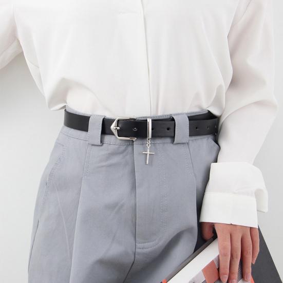 Imitation Leather Waist Belt Multi-Hole Adjustment Pin Buckle Versatile Women Belt Women Men Jeans Pants Belt