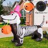 US specification GOOSH 5.5 FT Halloween Inflatables Outdoor Decorations Skeleton Puppy with Build-in LEDs Blow Up Pumpkin for Yard Garden Party