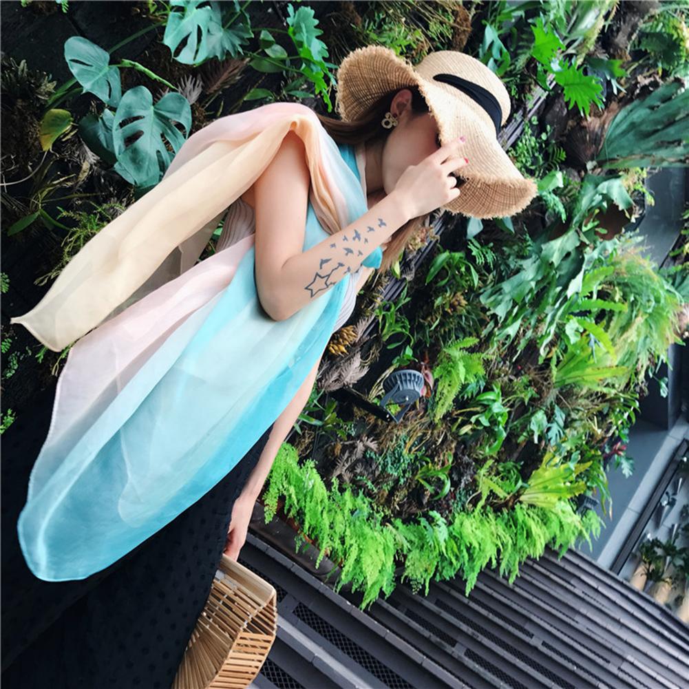 Women Stylish Gradient Colour Beach Sun-screen Scarf Fashionable Tippet Festival Gift