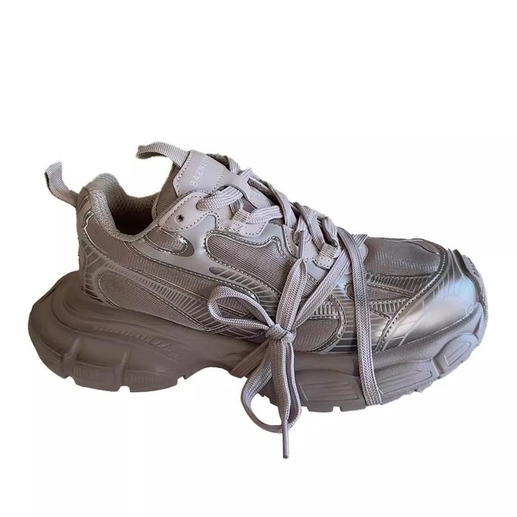 2025 New Old Paris Platform Casual Sports Shoes Dad Shoes Women's Height Increase Breathable Running Shoes Versatile Pink