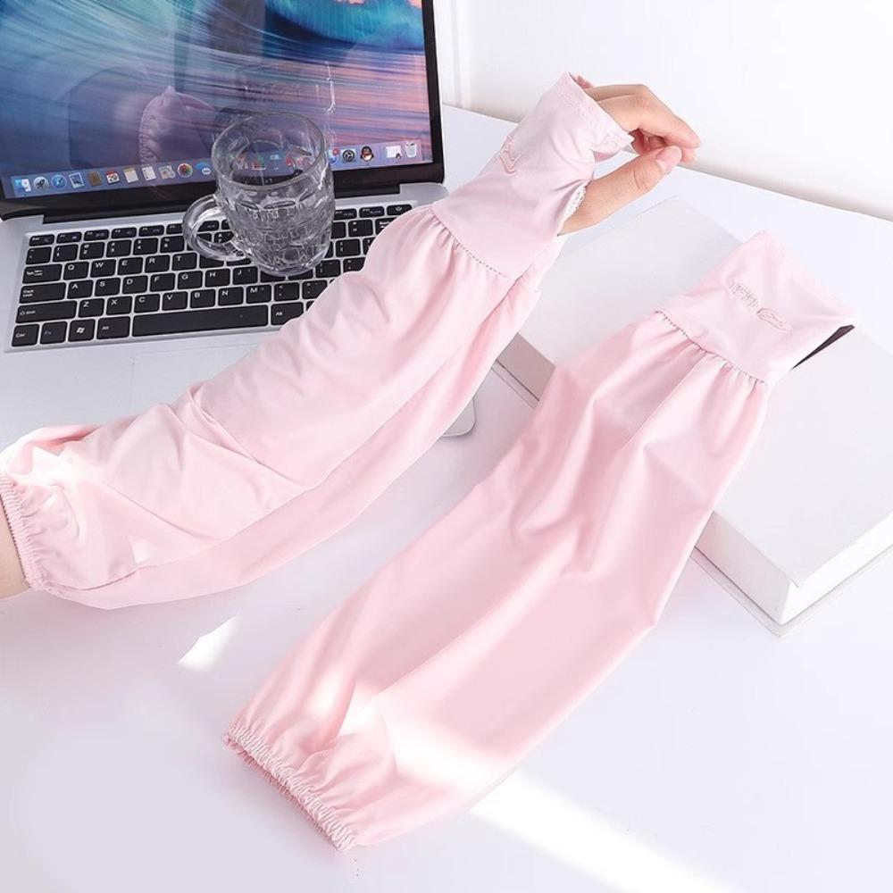 2PCS/Pair Long Length Ice Silk Sleeves Soft Loose UV Protection Sleeves  Summer