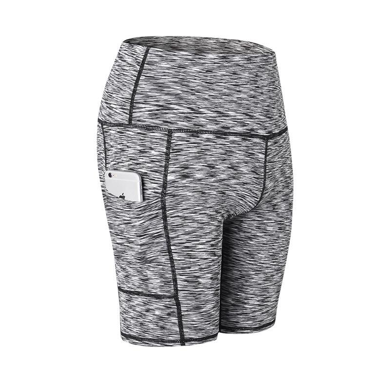 

Женские быстросохнущие шорты для йоги с высокой эластичностью и боковыми карманами - Дышащие фитнес-брюки длиной до середины бедра L