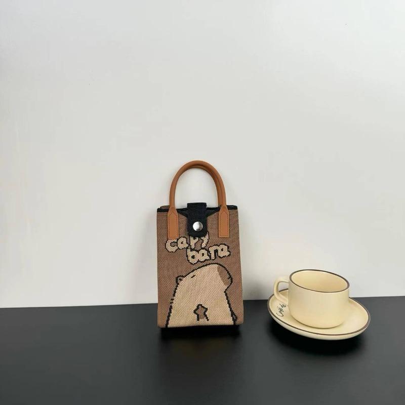 Premium Sense Ns Mobile Phone Bag New Cartoon Knitted Bag Dopamine Niche Versatile Messenger Shoulder Bag Handbag