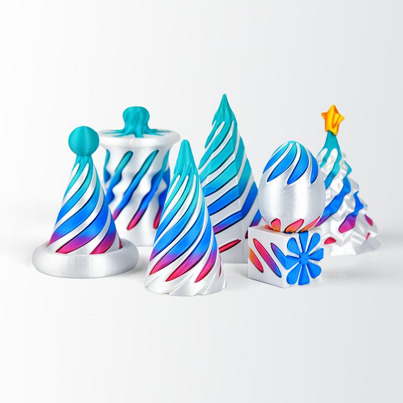 7Pcs 3D Printed Toy Rotating Pyramids Three-Dimensional Spiral Cone Fidget Toy 3D Spiral Cone Prelearning Accessiories