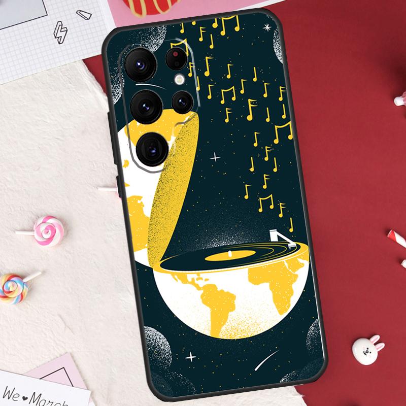Vinyl DJ Record Art Case For Samsung Galaxy S26 Ultra S20 S21 S22 S23 S24 S25 Ultra S10 Plus S25 FE Cover Shell