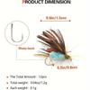 Fliegenfischen-Fliegenset mit Angelgerät, Trocken-/Nassfliege, handgefertigte Fliegenfischköder-Fliege, Streamer für Forelle, Barsch, Lachs, 12 Stück/Karton