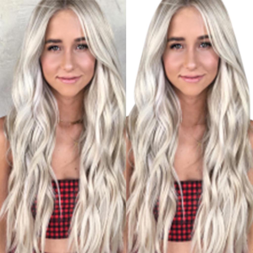 Women Mix Colors Gradient Long Curly Synthetic Wig Full Wig Wavy Wig