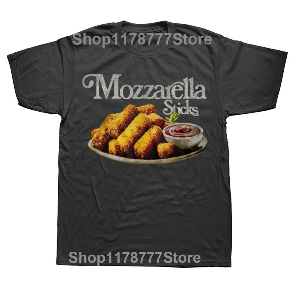 Mozzarella tyčinky Vtipná meme trička Letní styl Grafické Bavlněné Streetwear Krátký rukáv Dárky k narozeninám Tričko Pánské oblečení