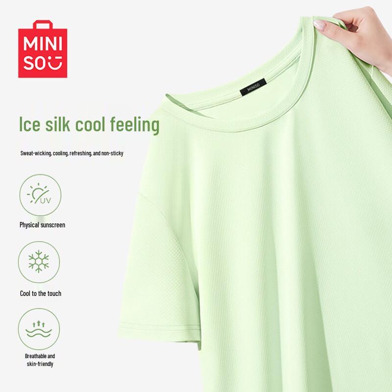 MINISO Women s Ice Silk Quick-Dry Short Sleeve T-shirt L