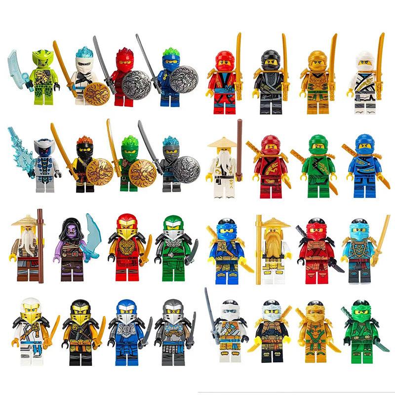 Ninja Motorrad Bausteine Set Lloyd Nya Kompatibel Lego Figuren Cooles Rennrad Modell Spielzeug für Kinder Pädagogisches Geschenk 6er Pack