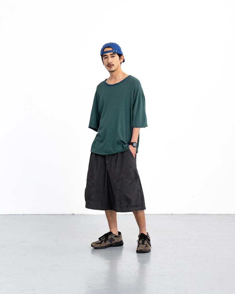 ANGLAN Structural Cargo Half Pants - Charcoal