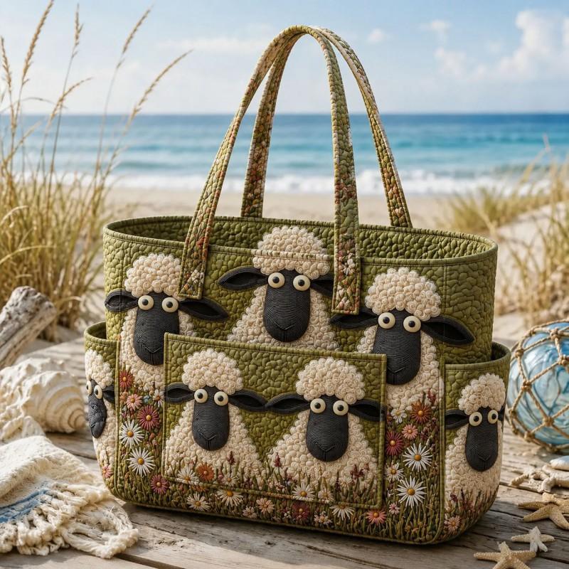 Large Capacity Tote Bag Digital Print Quilted Single Shoulder Hand Carry Casual Travel