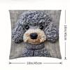 Federa Cuscino Corta Peluche Grigio con Fantasia Animali Carini Morbida Delicata sulla Pelle Senza Imbottitura