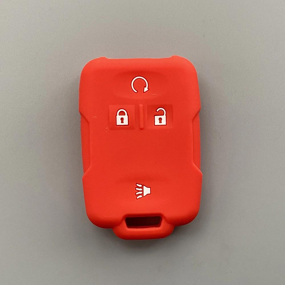 Silicone Car Key Case Cover For Chevrolet Colorado Silverado 1500 2500Hd 3500Hd Gmc Yukon Sierra Canyon Remote Key Protecor