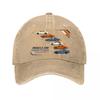 Muscle Car Heritage Timeline Outline  New Vintage Washed Cotton Baseball Cap Sun Hats