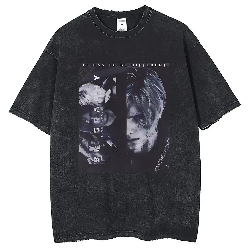 leon kennedy Cotton High Quality EU Size tshirt comic summer anime men top comic man clothing