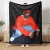 1pc 2PacHip Hop Blanket Soft Lightweight All Season Multi Purpose Throw for Sofa, Bed, Office & Picnics, French Style with Iconic Album Art & Quotes