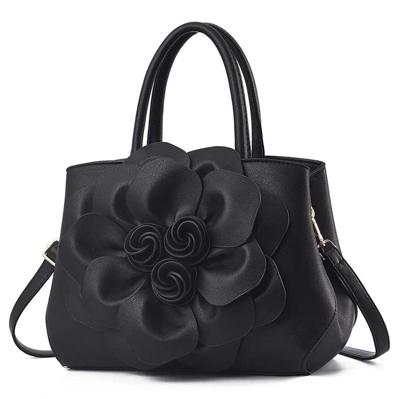 

Women Bags Luxury Handbags Famous Designer Women Bags Casual Tote Designer High Quality NEW Flowers Interior Slot Pocket чёрный