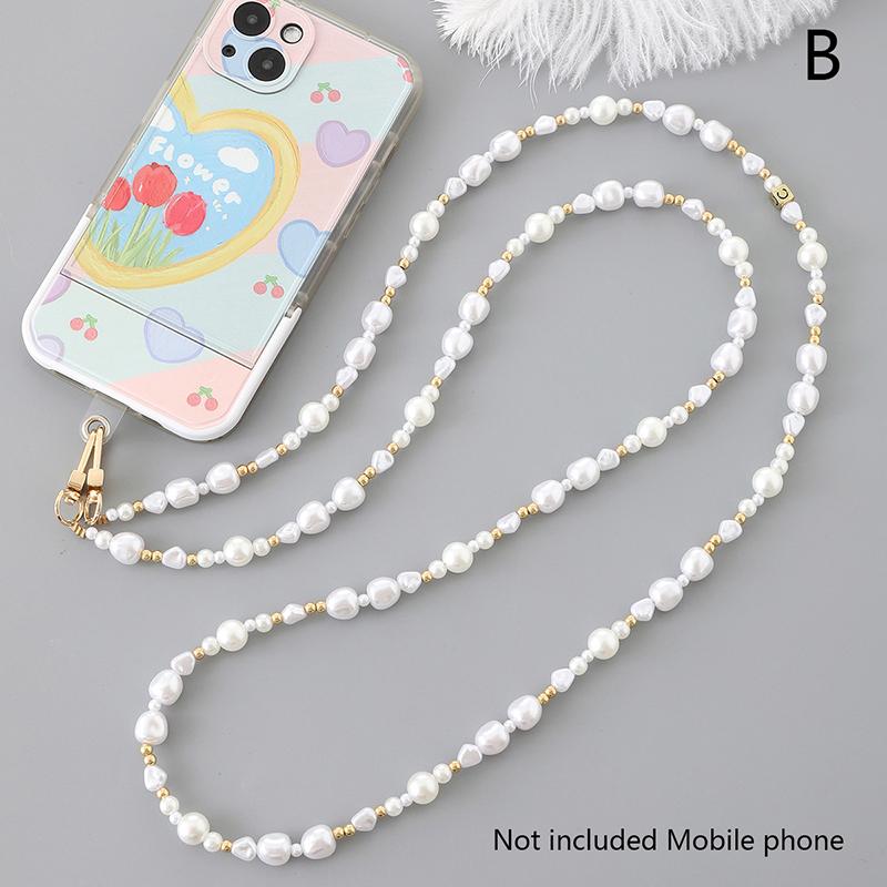 

60Cm Love Heart Pearl Strap Phone Lanyard Crossbody Chain For Phone Hanging Neck Phone Case Anti-Loss Girl Phone Accessories